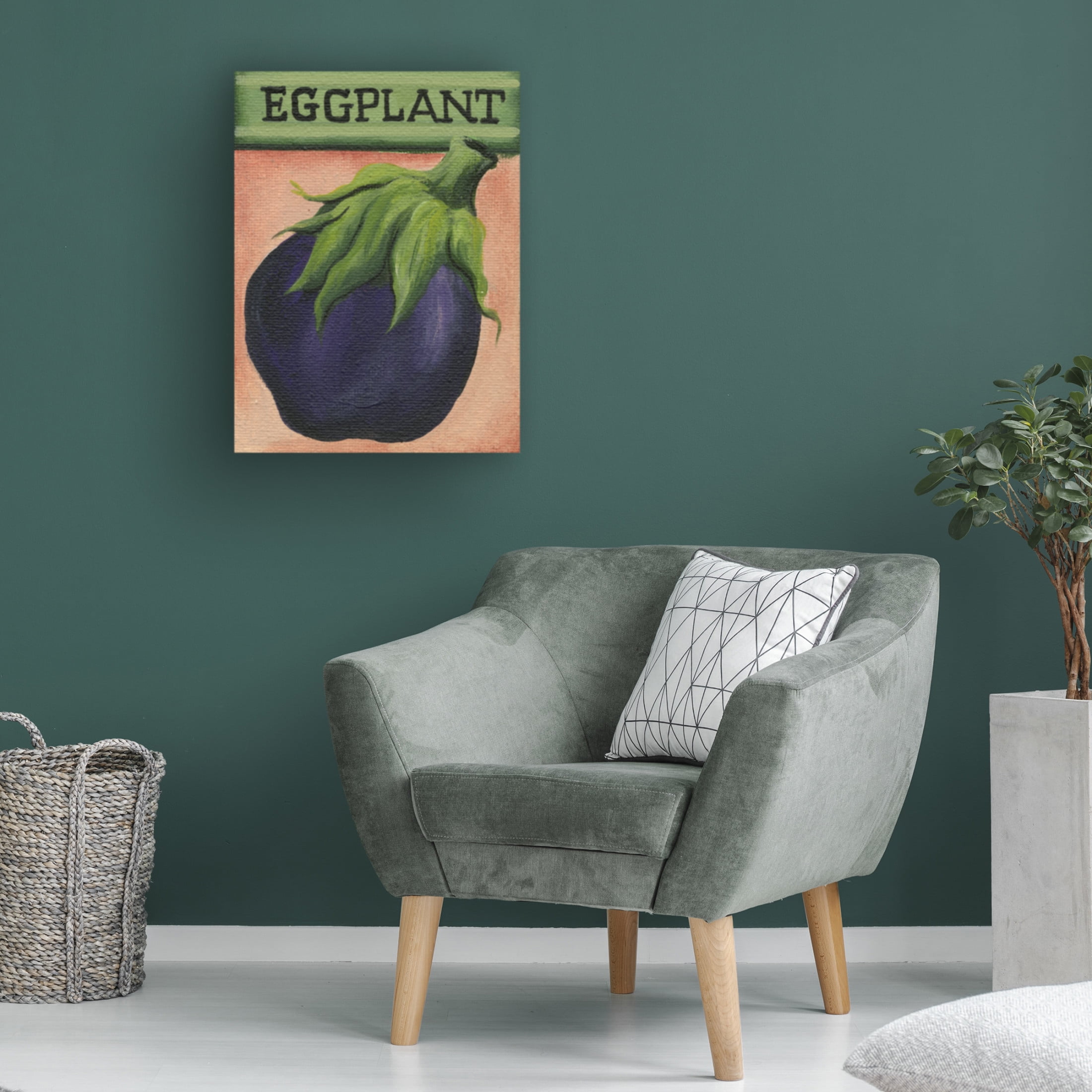 Canvas Wall Art - Debbi Wetzel 'Seed Packets 09 - Eggplant' Wall Art for Living Room, Bedroom, or Office Décor by Trademark Fine Art - 14 x 19 Inches