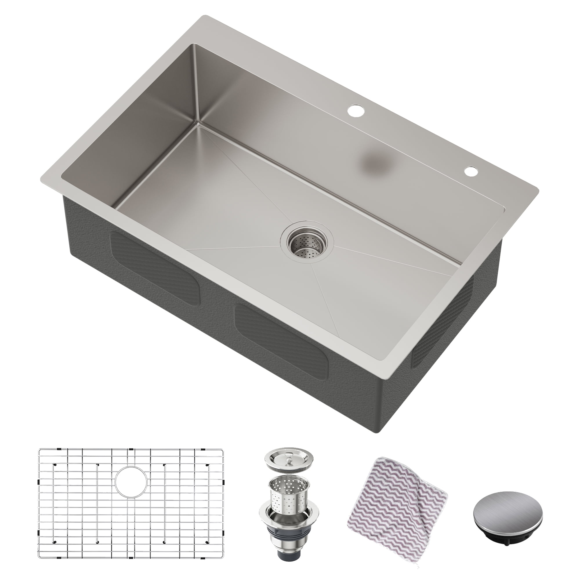 MWIDCIEW Drop In Kitchen Sink Gunmetal Gray Stainless Steel Waterfall Kitchen Sink with Pull Down Sprayhead Faucet Single Bowl Kitchen Sink 並行輸入品 MWIDCIEW 81 x 50 cm Waterfall Kitchen Sink, Dark Grey, Stainless Steel,  Single Basin, Kitchen Sink with Pull-Out Faucet, Kitchen Sink Workstation  with