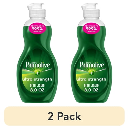 (2 pack) Palmolive Ultra Strength Liquid Dish Soap, Cuts Grease and Grime, No Soaking Needed, 8 fl oz Bottle