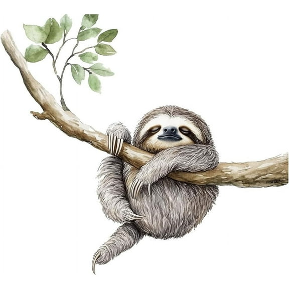 Translucent PVC Self Adhesive Wall Stickers Waterproof Building Decals for Home Living Room Bedroom Wall Decoration Sloth 600x350mm