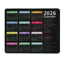 Uniquely Designed 2026 Calendar Mouse Pad With Rubber Base And Silk Fabric Surface, Easy To Clean And Maintain Anti-Slip Rubber Bottom Mouse Pad Ideal As Table Mat And Efficient