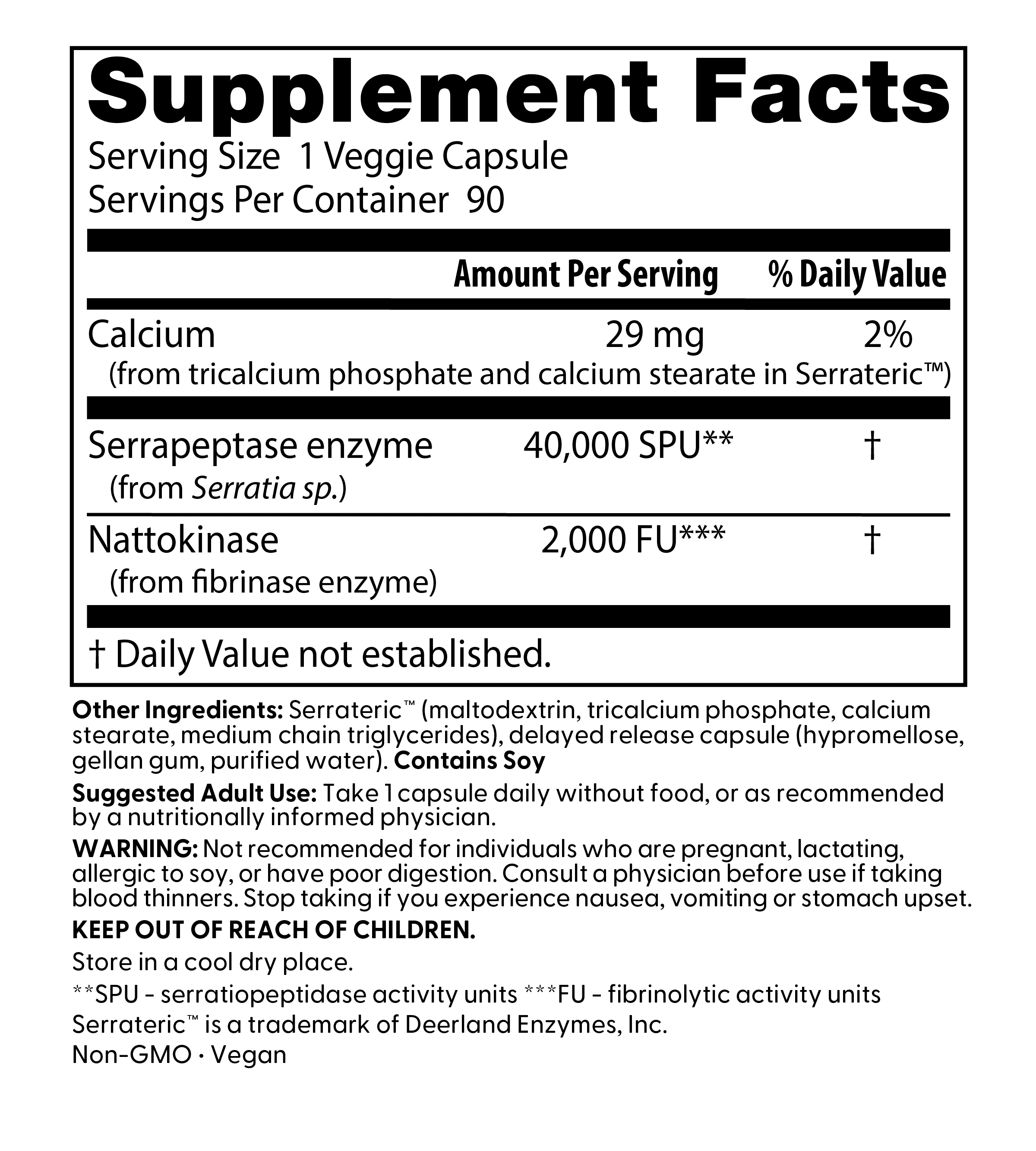 Doctor's Best Natto-Serra, Non-GMO, Vegan, Gluten Free, 90 Veggie Caps