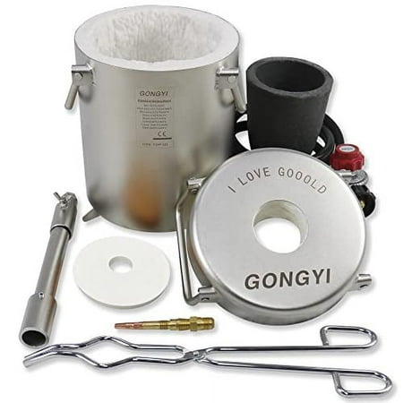 GONGYI 6KG Propane Jewelry Casting Kit, Stainless Steel Furnace, Includes Crucible & Tongs