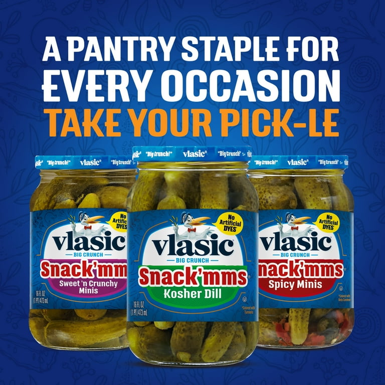 Vlasic Snack'mms Petite Kosher Dill Mini Pickles, 24 fl oz Vlasic Snack'mms Petite Kosher Dill Mini Pickles, 24 fl oz