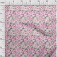 thumbnail image 2 of oneOone Cotton Flex Fabric Watercolor Leaves & Peony Floral Print Fabric By Yard 40 Inch Wide, 2 of 4