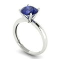 thumbnail image 2 of Clara Pucci 14K White Gold Solid Gold Tanzanite Solitaire Anniversary Ring for Women - 2 cttw Round Cut, 2 of 8