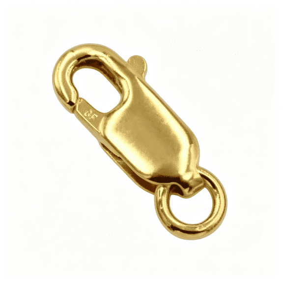 DESIGNICE Gold Lobster Claw Clasp with Closed Jump Ring,Italian Crafted 8Mm (0.31 Inch) Necklace Clasp,Jewelry Making Closure Findings for Necklaces & Bracelets(1Pcs Gold)