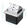 thumbnail image 3 of WEBANG Caja de cubiertas para tomacorriente de piso emergente con tomacorriente USB TR de acero inoxidable de 20 amperios, 1 paquete plateado, 3 of 5
