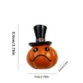 thumbnail image 2 of Cute Hat Wearing Pumpkin Resin Figurine Set, Spooky Tabletop Ornament, Minimalist European Style Decor for Halloween Living Room Shelf Indoor Holiday Party Display, 2 of 7