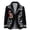 Black #40, variant on DORKASM Mens Christmas Blazer Long Sleeve Ornament Print Jackets Lapel Holiday Gift Jacket Fall Winter Going Out Gingerbread Man Print Coats Gray M