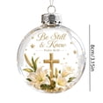 thumbnail image 3 of Light Up Transparent Christmas Ornament Ball,Religious Cross Lily Scripture Design Hanging Bauble With Built-in LED Lights,Christmas Tree Mantel Window Decor,A, 3 of 7