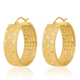 thumbnail image 3 of 14K Solid Yellow Gold Round Medium Hoop Earrings, 3 of 10