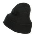 thumbnail image 2 of Halloween Pumpkin Face Embroidered Long Beanie - Black OSFM, 2 of 5