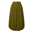 thumbnail image 6 of Long Skirts for Women LEBONYARD High Waist Midi Skirt for Women,Fashion Women Casual Summer Solid Elastic Waist Ankle Skirt Green M, 6 of 9