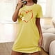thumbnail image 1 of Camisón corto de mujer, vestido de largo medio con estampado de moda, camisón corto extragrande de mujer, camisón de manga corta con estampado de pecho a la moda, camisón de mujer, 1 of 5