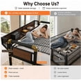 thumbnail image 4 of Bellemave Full Size Loft Bed with Desk, Stairs and Wardrobe, Metal Gaming Loft Beds with Beside Shelf & Pegboard and LED Light, Heavy Duty High Loft Bed with USB Ports, No Box Spring Required, Black, 4 of 9