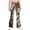 Gray, variant on Grblisyd Girls Flare Leg Uniform Pants High Waist Fashion Camo Maple Leaf Print Bell Bottoms With Button and Pockets
