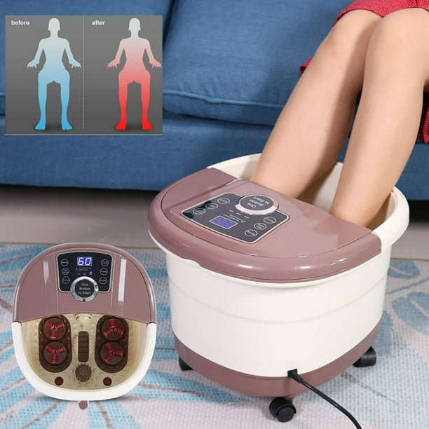 OTVIAP Portable Foot Spa Bath Massager Bubble Heat Soaker Vibration