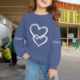thumbnail image 5 of AUDeals Girls Cotton Love Heart Sweatshirt - Round Neck Long Sleeve Loose Fit Pullover Top for Kids Spring Fall Casual Wear, 5 of 6