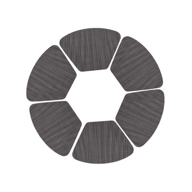 6X Sets de Table Ronds Coupe Coaster Résistant au Chauffage Multicolore Décoratif Hôtel Polyvalent Tapis de Table Antidérapant Gris Foncé