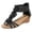 Black, variant on Wedge Sandals for Women Platform Open Toe Thong Ankle Boots Back Zip up Comfortable Summer Wedding Prom Work Beach Dress Shoes Beige Size 8.5