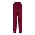 thumbnail image 7 of KeShDi Wide Leg Womens Pants Baggy sweatpants Womens Solid Color Drawstring Furry Casual Warm Wide-leg Cuffed Warm Trousers Red S, 7 of 7
