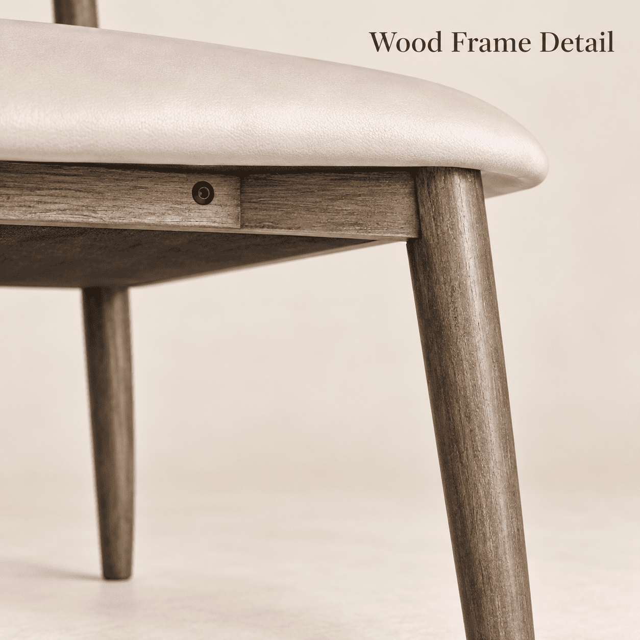 Furnibear Upholstered Dining Chairs Set of 2 with Curved Backrest and Rubber Wood Legs for Kitchen and Dining Room Modern Seating, Beige