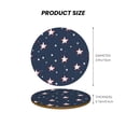 thumbnail image 3 of Multi-Shape Mdf Cork Coaster 4 Pieces Of Anti-Slip, Anti-Wear And Anti-Fouling 3.9in Easy To Clean And Stable Structure Independence Day Theme Star (12) Round Shape, 3 of 7