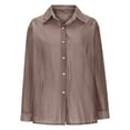 thumbnail image 6 of Kaemgyyd Womens Button down Shirts Stylish Long Sleeve Flowy Collared Summer Blouse Sequin Sparkly See Through Chiffon Tops, 6 of 7
