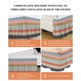 thumbnail image 6 of Boho Wrap Around Bed Skirts for Queen Bed 16" Drop,Bed Skirt with Adjustable Elastic Belt Dust Ruffle Bed Valance for Bedroom Colorful Striped Ethnic Modern Geometric Abstract Art Bed Frame Cover, 6 of 7