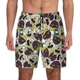 thumbnail image 2 of Goofa Happy Skeleton Printed Men's Swim Trunks Board Shorts Quick Dry Mens Swimming Trunks with Compression Liner,Breathable Fit Hawaii Beach Shorts-Medium, 2 of 9