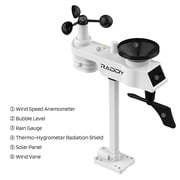 Raddy WF-100C Lite Wifi Weather Station with 5-in-1 Wireless Outdoor Senosor, Monitoring Temperature, Air Pressure, Humidity, Rainfall, Wind Speed & Direction, Weather Forecast for Home Garden Farm