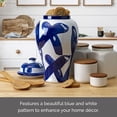 thumbnail image 4 of Mikasa Blue & White Round Stoneware Tableware Jar - Decorative 8"x15" Dinnerware Accent for Storage or Display - Stylish Brushstroke Ginger Jar for Kitchen Counters, Dining Tables, Entryways, 4 of 6