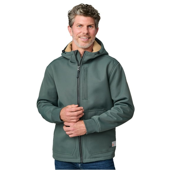 Free Country Men's Wind River Burly Canvas Softshell Jacket Evergreen S