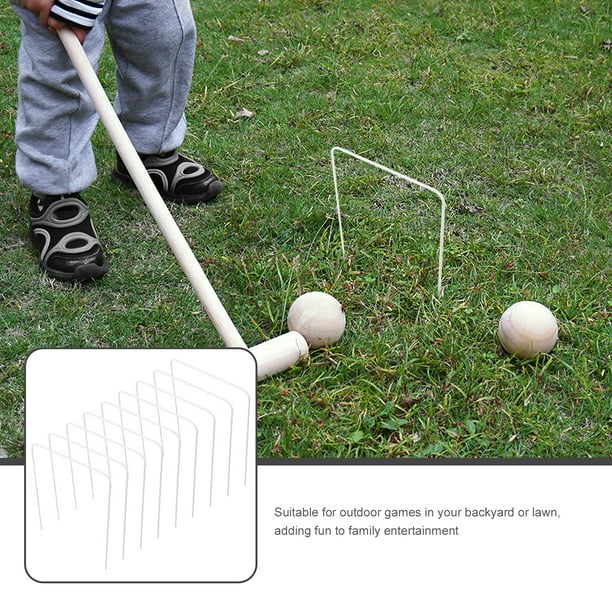 Kalafona 9-Piece Croquet Wicket Set - Standard 8x5.7 Inch White Square Arrow Gates For Lawn Games