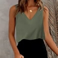thumbnail image 2 of BiZtdJrK Womens Cotton Linen Tank Tops Solid V Neck Tank Shirt Summer Casual Sleeveless Camisole Blouse Army Green XXL, 2 of 6