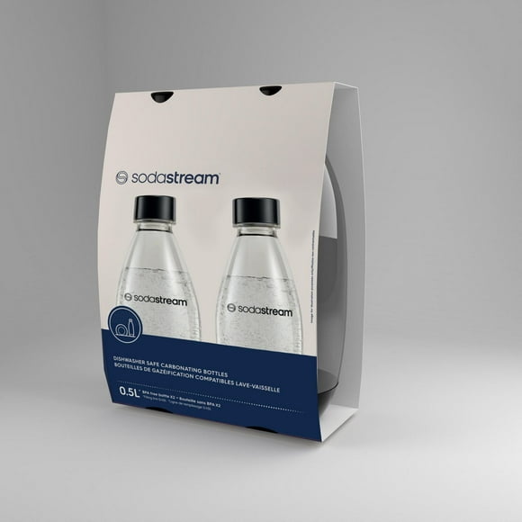 1L Classic Black Bottles Twin Pack - Dishwasher Safe, 0.5L DWS Fuse Black