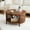 Brown, variant on Wirrytor Rattan Round Coffee Table with 2-Tier Wood Storage, Circular Table, Round Storage Table,Black