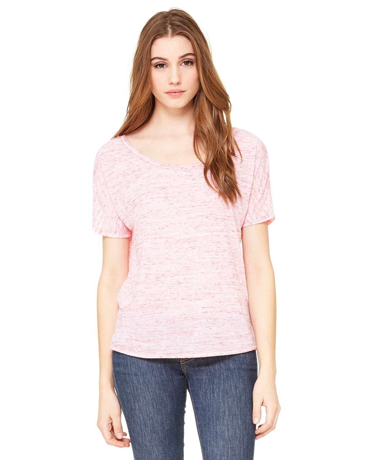 BELLA+CANVAS - Bella + Canvas, The Ladies' Slouchy T-Shirt - RED MARBLE ...