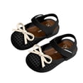 thumbnail image 2 of Viluyesy Girls Mary Jane Flats Hook and Loop Strap Woven Bow Closed Toe Soft Sole Round Toe Princess Dress Shoes Black Size 13.5 Little Kids, 2 of 7