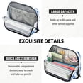 thumbnail image 5 of Standing Pencil Case with Base Large Capacity Stationery Pouch Pen Bag with Zipper for Women Men Blue Bows Pattern, 5 of 7