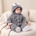 thumbnail image 6 of Agkizg Baby Girls Hooded Fleece Footed Romper, Full Length Plushes Jumpsuit, Thick Warm Infant Winter Outfit, 6 of 6