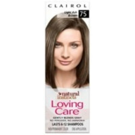 Clairol Natural Instincts Loving Care Color 75 Light Ash Brown, 1 box.