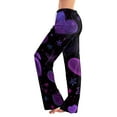 thumbnail image 2 of Hearthz Valentines Pajamas Pants for Women Love Heart Print Soft Pajama Pants for Women Drawstring Wide Leg Soft Lounge Pants Women, 2 of 6