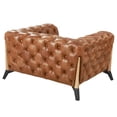 thumbnail image 3 of Crafters and Weavers Olivia Leather Tufted Chesterfield Arm Chair in Light Brown, 3 of 4