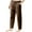 Brown, variant on Diufon Men's Straight Leg Pants Cotton Linen Drawstring Waist Baggy Casual Versatile Trousers with Pockets