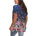 thumbnail image 4 of Pntutb Moda Mujer Verano Cuello En V Manga Corta Estampado Casual Camiseta Blusa Pntutb Pntutb-5165, 4 of 6