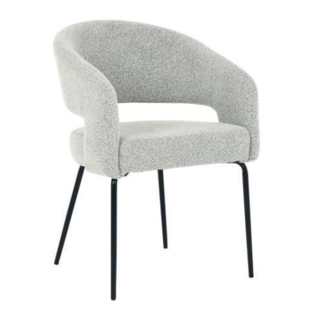 Silla Ocasional Kárix Lamb con Patas Negras | Silla Moderna Tapizada para Sala o Comedor