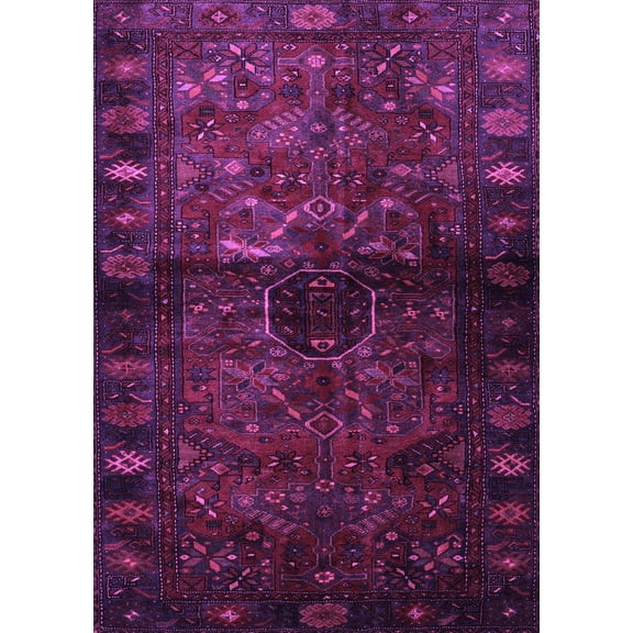 Ahgly Company Indoor Rectangle Persian Purple Traditional Area Rugs, 5' x 7'