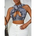thumbnail image 1 of Qiylii Women Tie-dye Vest, Cross Halter Neck Sleeveless Crop Tops, 1 of 2